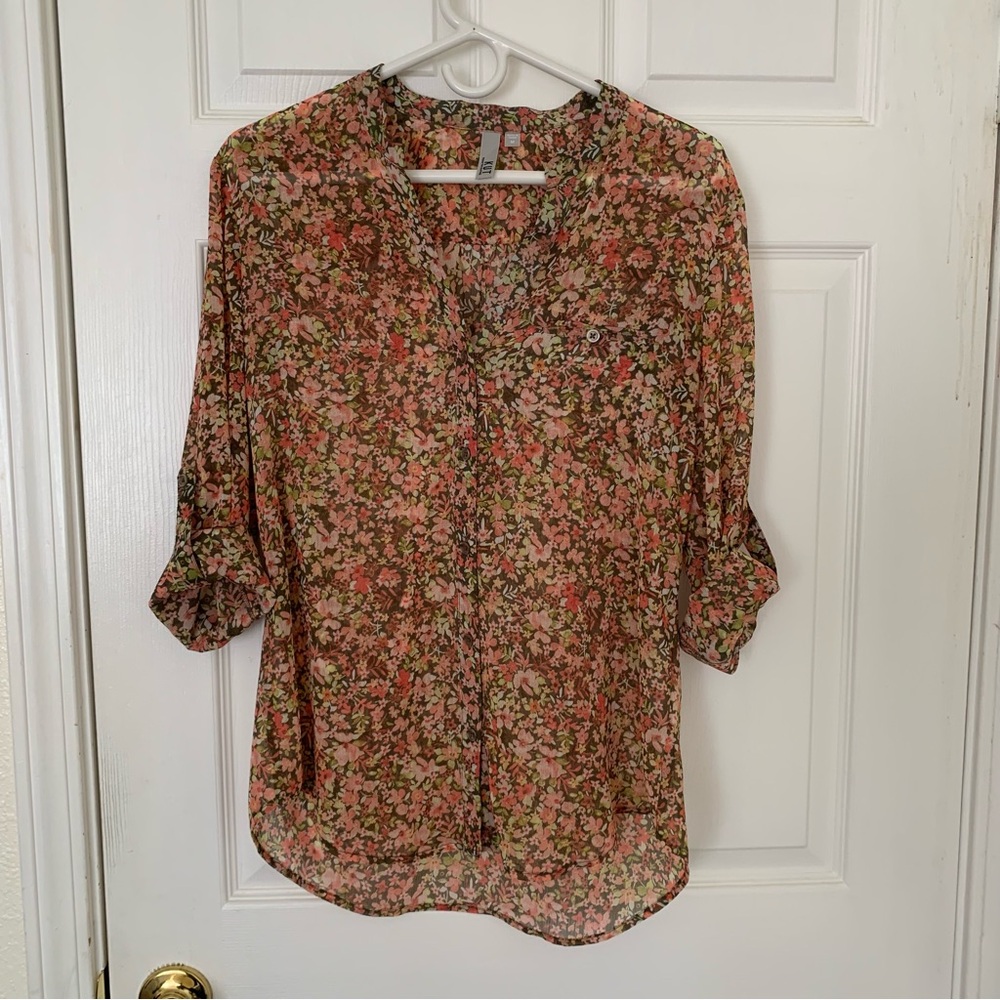 Kut From The Kloth Chiffon Floral Blouse M